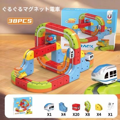 ぐるぐるマグネット電車