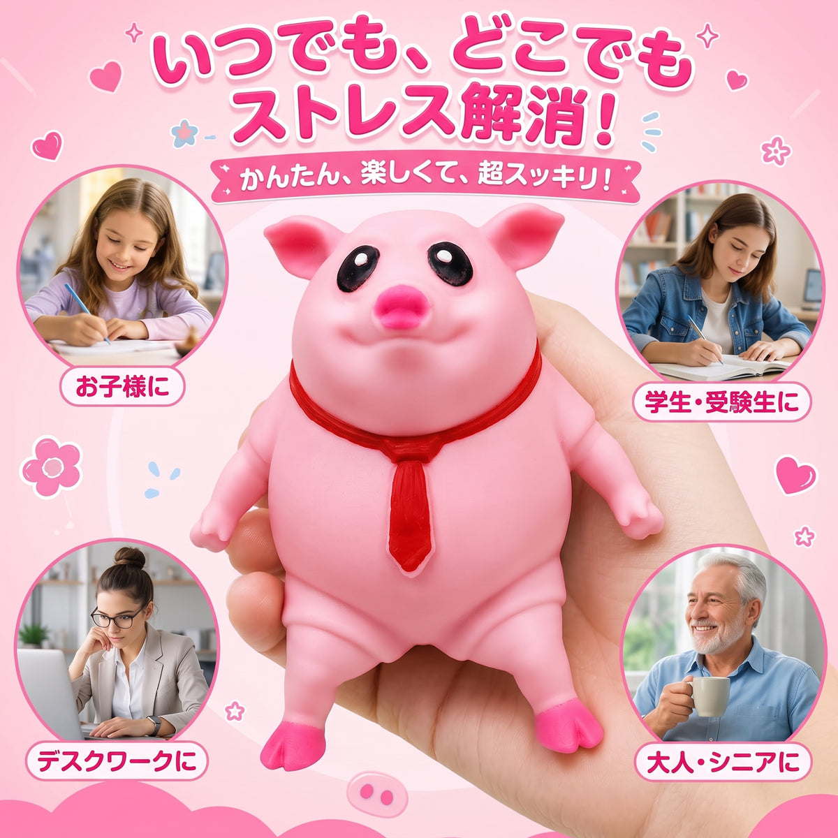 ストレス発散　のび〜るブタちゃん